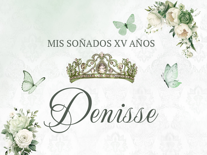 Corona y Flores Verde Sage